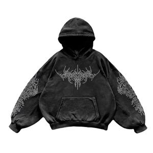 Personnalisé Vintage Lavage À L'acide Boxy Cropped Hoody Unisexe 100% Coton Prolmer Sweat Sérigraphie Streetwear Pull À Capuche - Product Image 1