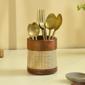 Porte-cuillères en bois naturel durable, moderne et minimaliste, à trois niveaux réglables, finition traditionnelle polie à la main, propre et simple - Product Image 6