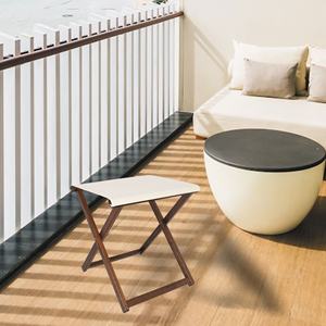 Sgabello da Regista Pieghevole WELL HOME con Finitura Noce 46x46x50 cm, Pouf e Sgabelli in Legno - Product Image 3