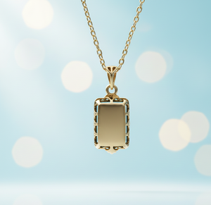 โทปาซสีฟ้าไฮโดร10*14แปดเหลี่ยมสร้อยคอ CZ ชุบทอง18K 925เงินสเตอร์ลิง7 GM ของขวัญงานแต่งงานสำหรับเธอ - Product Image 3