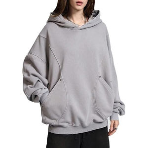 เสื้อฮู้ดล้างกรดสำหรับผู้ชายเสื้อผ้าแนวสตรีทไซส์ใหญ่พิเศษเสื้อฮู้ดแบบสวมหัวแนววินเทจแฟชั่นแบบกำหนดเองขายส่งจากโรงงาน - Product Image 1