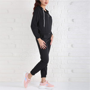 Custom Logo High Quality Jogger Gym Crop <b>Top</b> Oversize Casual Hoodie Sweatshirt Two Piece Winter <b>Warm</b> Sets <b>Women's</b> Clothing - Product Image 4