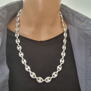 Bijoux marin en argent Sterling 925 pour hommes, collier en grains de café pour femmes, chaîne à maillons unisexe, vente en gros, bijoux tendance Offre Spéciale - Product Image 5