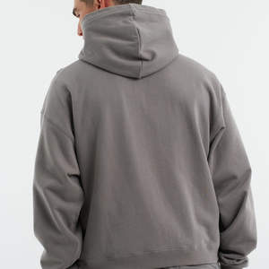 Sudadera con Capucha Extra Grande para Hombre, 100% Algodón, Estampado Invernal Personalizado, Gruesa, con Doble Cremallera, Funcional, Térmica, Hombros Caídos, Color Sólido - Product Image 6