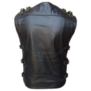 Chaleco de cuero corto de invierno transpirable resistente con diseño de servicio OEM para hombres adultos recién llegados con cuero genuino y lona - Product Image 2