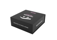 Boîte cadeau magnétique en carton rigide noir avec logo personnalisé emballage de luxe pour kit d'outils cosmétiques au henné pour sourcils