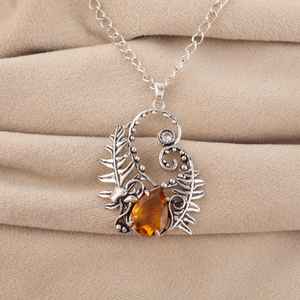 Citrine Gemstone Sterling Silver Pendant Handmade New Year Gift Fashionable Unique Design IGI Certified Jewelry <b>for</b> <b>Mother</b> <b>Wife</b> - Product Image 1