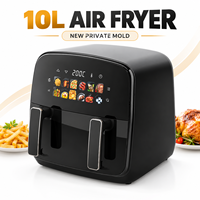 Friteuse à air numérique grande capacité 10L, nouveau design, affichage LCD, appareil électroménager, fabrication en marque blanche
