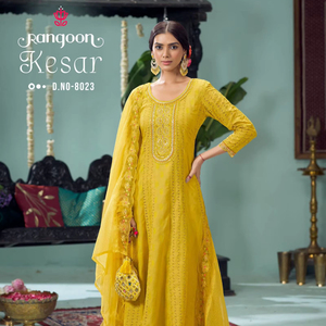 Anarkali Style Khatli Handwork Readymade Suit Catalogue complet disponible au prix de gros, collection premium prix de gros. - Product Image 1