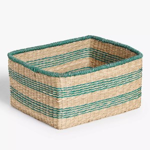 <b>Basket</b> Straw Seagrass Bins Hand Weaving Best Price Grass Straw Raffia Cattail Bin Box <b>Baskets</b> OEM Accept - Product Image 2