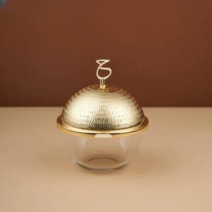 ชามอาหารอาหรับฝาทุบสีทองสำหรับใส่ออกเดทกระถางแก้วแก้วแก้วแก้วทำจากแก้วแก้วลายฮาโจใส่เซิร์ฟเวอร์บ้านถ้วยช็อคโกแลตวันที่ - Product Image 1