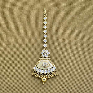 Mayoristas de joyería de moda en India antiguo Meenakari Tikka con chapado en oro mate - Product Image 2