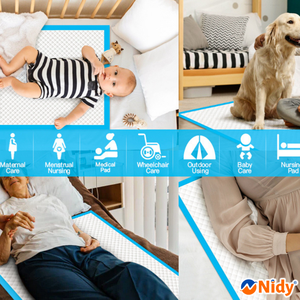 NIDY Coussinets jetables pour les soins des bébés et des enfants Drap de protection de lit absorbant et doux Coussin d'hygiène pour la literie de la pépinière des tout-petits - Product Image 5
