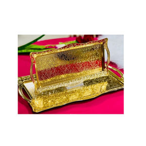 Gold Metal Tray Attractive Design Tabletop Decorative Tray in Reasonable Price <b>for</b> Hot <b>Sale</b> From Manufactures and Suppliers - Product Image 1