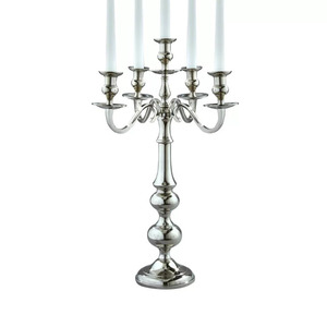 Tall Five Arms Hand Crafted Aluminum <b>Candelabra</b> Nickel Plated Floor <b>Candelabra</b> for Home Wedding Parties Decoration - Product Image 2