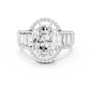 Bague ethnique pour femme en or 18 carats avec diamant taille ovale pour occasions spéciales - Product Image 3