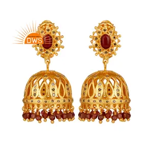 Meilleure vente en argent Sterling diamant naturel et tourmaline rose pierre précieuse balancent boucle d'oreille bijoux personnalisés pour les femmes cadeau pour elle - Product Image 1