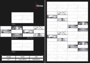 Carreaux muraux en céramique de style luxueux 300x600mm, pour salle de bain et cuisine, finition brillante ou mate, surface sculptée effet sucre, design mural intérieur luxueux. - Product Image 4