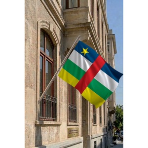 Ensemble de mât de drapeau télescopique mural pour la République centrafricaine, accessoires de présentation - Product Image 2