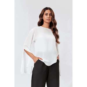 Top mangas campana mujer blanco - Product Image 1