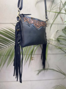 Bolso de cuero genuino, bolso de diseñador con flecos tallados a mano, gran oferta, bolso de tirantes bohemio gitano, bolso de mujer de usos múltiples - Product Image 3