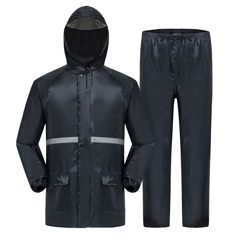 Sıcak satış su geçirmez nefes yağmur geçirmez giysi ceket erkek yansıtıcı yağmur ceket pantolon yağmurluk motosiklet için makul