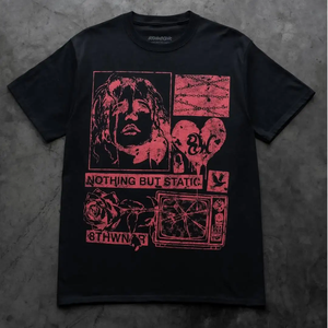 Camiseta Urbana con Estampado Personalizado, Camiseta Holgada con Estampado Gráfico DTG para Hombre, Camiseta con Piedras Preciosas y Diamantes de Imitación - Product Image 3