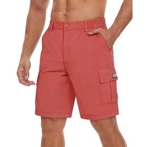 Men's <b>Zipper</b> Fly Solid Mid Cargo <b>Shorts</b> Comfortable Casual Summer Wear Multi Pocket Lightweight Outdoor Worsted OEM Service - Product Image 4