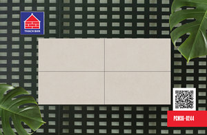 Best Seller 600x600 Colección Diseño moderno Azulejo de porcelana mate esmaltado vietnamita Aspecto de cemento beige claro para pisos - Product Image 5