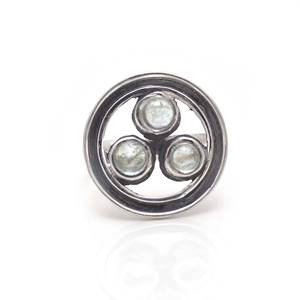 Anillo de declaración clásico de Plata de Ley 925, anillo fino de piedras preciosas labradoritas cortadas para boda, compromiso, aniversario o fiesta - Product Image 1