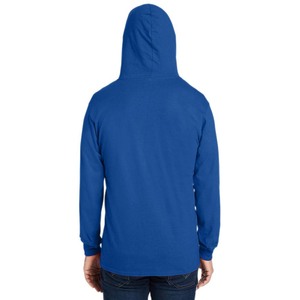 Men's <b>Navy</b> Blue Color Cotton Jersey Hooded T Shirts - Product Image 6