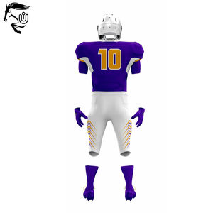 Uniformes de football américain en polyester 100% personnalisés pour adultes, clubs de jeunes, ensembles de pantalons en jersey entièrement assortis, courts pour une utilisation sportive - Product Image 4