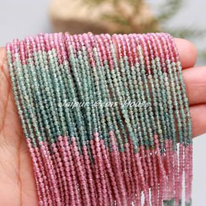 Vente chaude Naturel Vert Pastèque Tourmaline Perles Micro Coupe À Facettes 2mm 2.5mm Octobre Pierre De Naissance Fabrication De Bijoux Pierre - Product Image 3