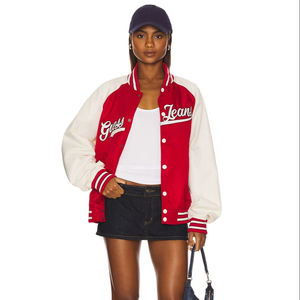 Veste universitaire en satin unisexe personnalisée avec lettres, doublure chaude, matelassée, style baseball, surdimensionnée, logo en tissu, élégante pour l'hiver - Product Image 1