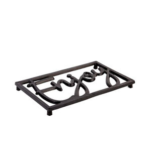 Vintage Design Cast Iron Trivet Square Metal Table Protector with Rubber Feet for Home Kitchen Dining Table Decorative Holder - Product Image 6
