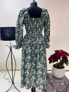 Nuevo 2025 vestido verde oscuro con bolsillos vestido de Verano Indio bloque de mano vestido estampado ropa de mujer ropa cómoda para el verano - Product Image 2