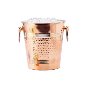 Seau à glace en cuivre pour les cocktails de dîner formels et le style de bar de luxe avec un design martelé vintage - Product Image 6