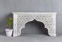 Table de Console traditionnelle sculptée à la main, finition rustique, Table de Console indienne avec dessus en bois naturel par crafts Home