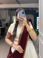 Designer pur coton Lehenga avec Chex avec tissage zari Lehenga choli, Demoiselles d'honneur lehenga, Wedding wear Lehenga