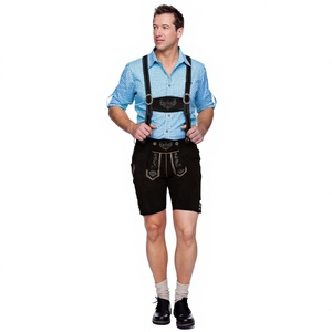 Brightindus.com Costume Lederhosen bavarois pour homme - Tenue de déguisement pour l'Oktoberfest en polyester, grande taille, brodé, coupe évasée, pour l'automne - Product Image 1