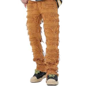 <b>Men</b> Streetwear Patchwork Denim Pants Hip Hop Loose Fit Jeans Fashion Casual <b>Baggy</b> <b>Trousers</b> Street Style - Product Image 6