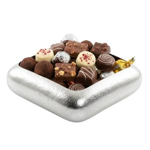 Bol à chocolat élégant en argent plaqué avec texture martelée, décoration d'intérieur de luxe, pièce maîtresse et cadeau en gros - Product Image 3
