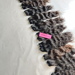 Fabricant 100% Remy vierge cuticule alignée lâche vague profonde noir couleur naturelle temple indien extensions de cheveux humains pour les femmes - Product Image 2