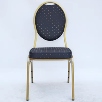 Chaises et tables empilables modernes de luxe en aluminium doré pour réunions, banquets, mariages, hôtels, restaurants, événements religieux