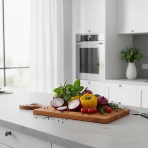 Planche à découper en bois multifonctionnelle |   Planche à charcuterie et à servir pour le fromage, le pain, la pizza, les légumes, les fruits et l'utilisation en cuisine - Product Image 4