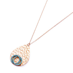 Poire Forme Martelé Pendentif Charme Turc En Gros 925 Bijoux En Argent Sterling - Product Image 1