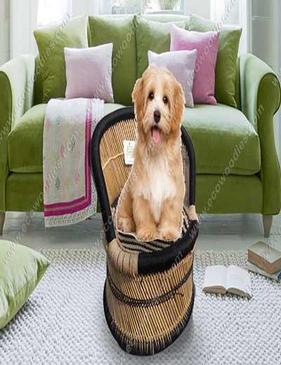 Best Selling Pet Dog Cat Animal Sitting Ottoman Bamboo Cane Bed Ottoman Accessories Wicker Pet Ottoman
