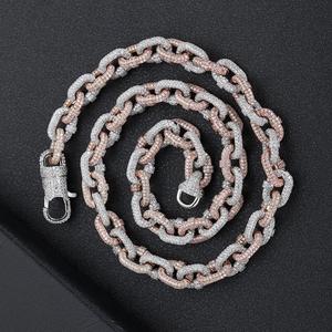 20 MM Miami Cuban Chain Necklace Iced Out moissanite Diamond Silver / rose Gold Plated Necklace Fashion Jewelry for Party - Product Image 3