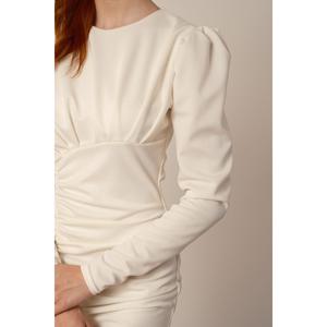 Abito drappeggiato bianco da donna