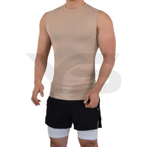 Camiseta sin mangas de algodón informal para hombre al por mayor de alta calidad 240g sin mangas transpirable cuello redondo Fitness camiseta sin mangas suelta - Product Image 1
